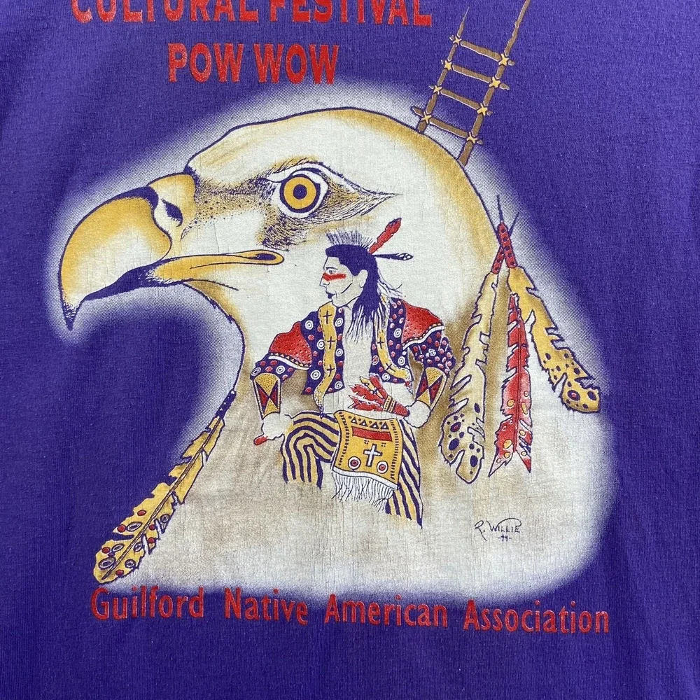 Vintage Hanes T-Shirt Mens Medium Heavyweight 50/50 Single Stitch Eagle Graphic